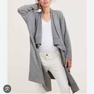 Hatch 100% Cashmere Gray Airplane Cardigan Wrap Sweater Like New